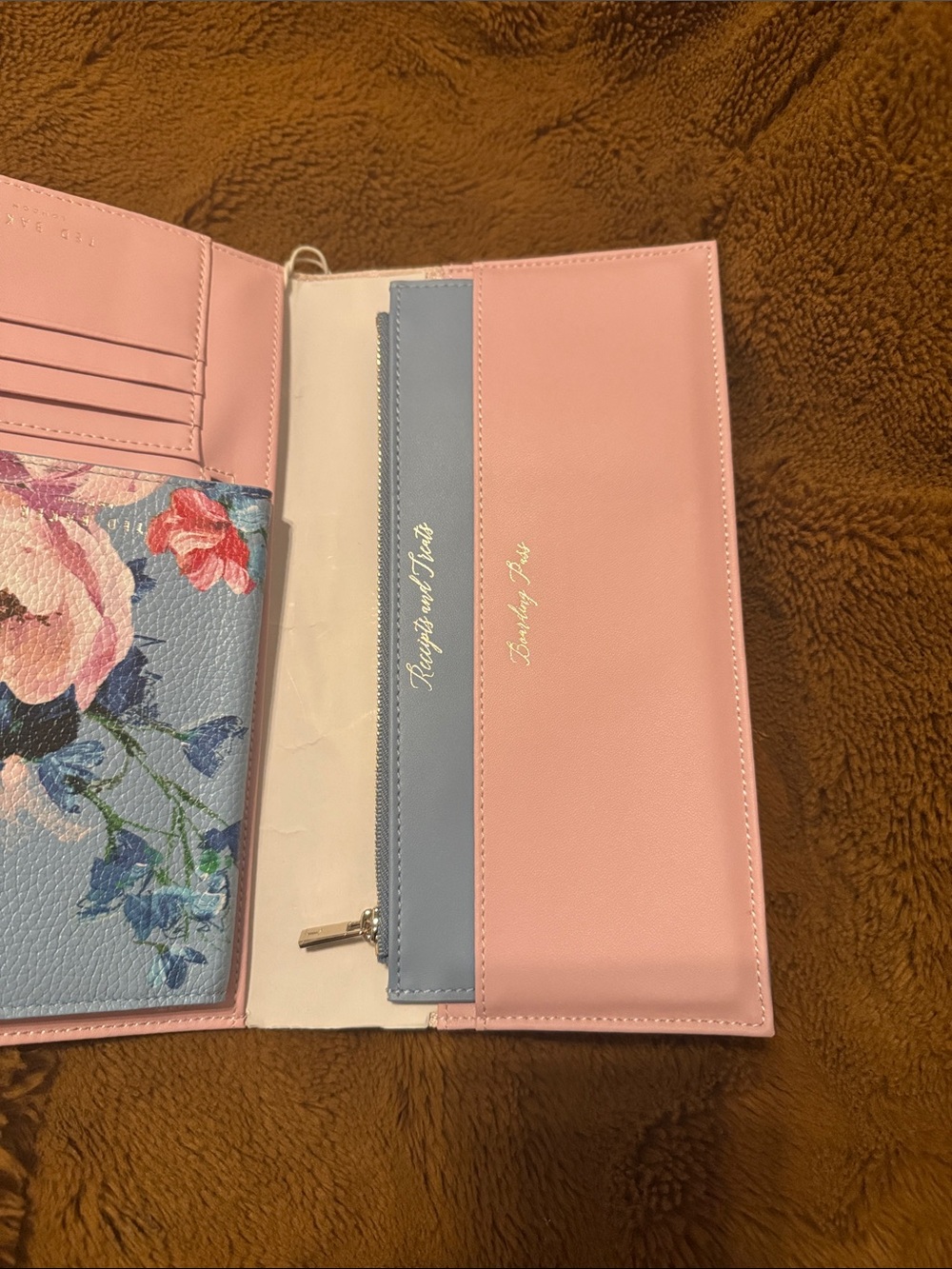 Ted Baker Blue Floral Slim Faux-Leather Wallet - Picture 3 of 7